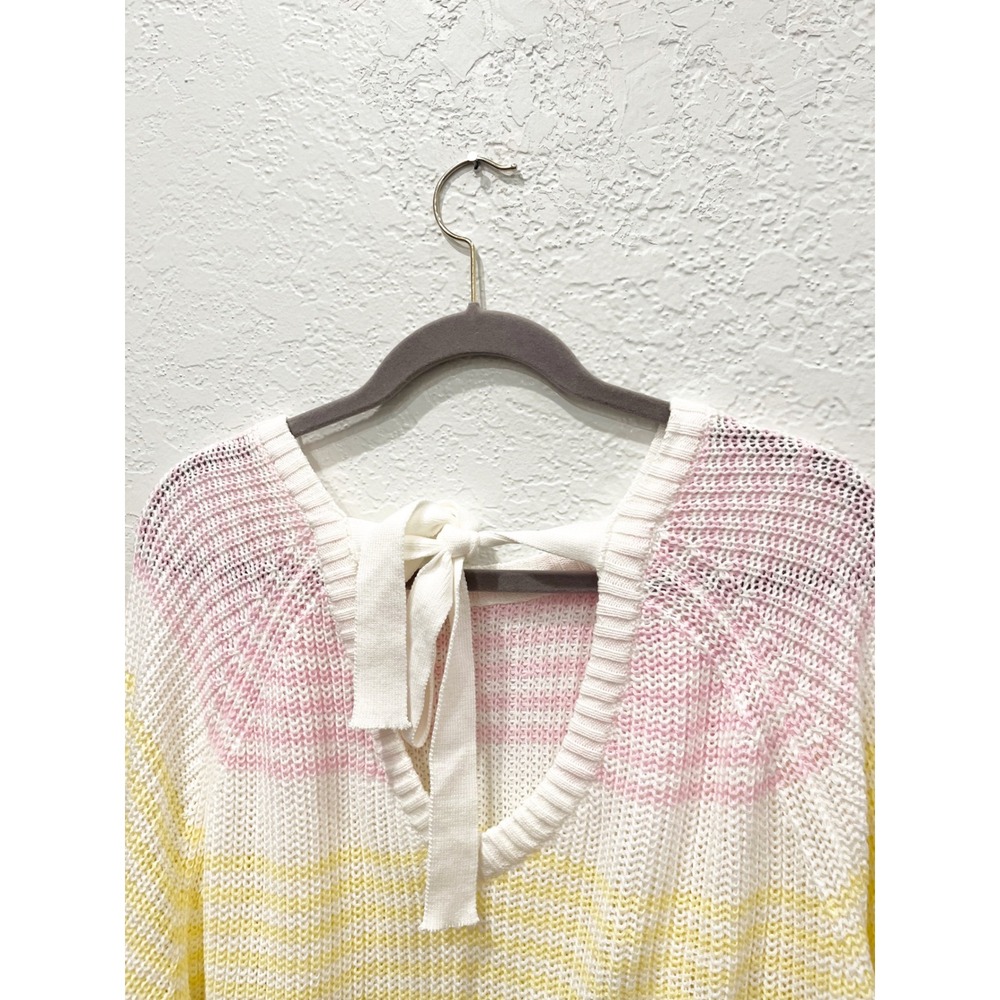 Altar'd Sate Pastel Stripe Tie Back Soft Girl Cozy Sweater Size Small - Picture 3 of 5